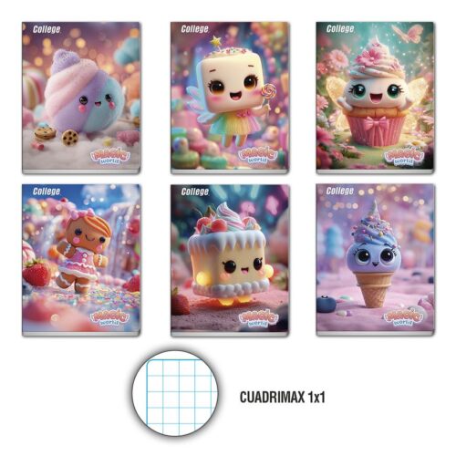 Cuaderno Deluxe 80H  Cuadrimax (1X1) Magic World College
