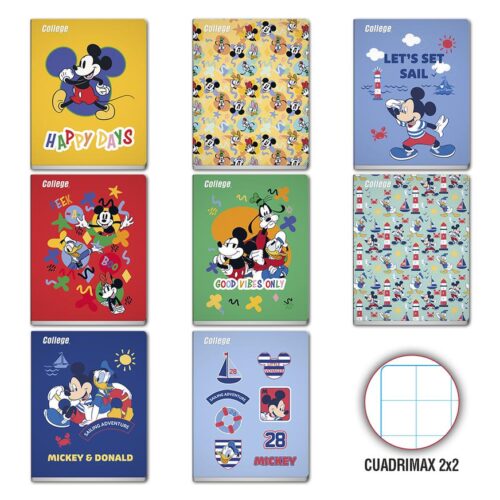 Cuaderno Deluxe 80H Doble Max (2X2) Mickey Jr College