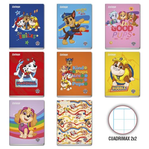 Cuaderno Deluxe 80H Doble Max (2X2) Paw Patrol College