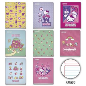 Cuaderno Deluxe 80H Rayado Hello Kitty College