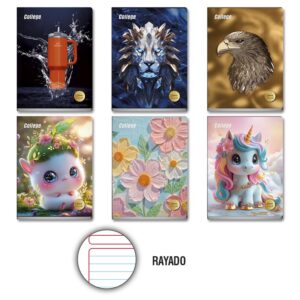 Cuaderno Deluxe 80H Rayado Lumen Gold College