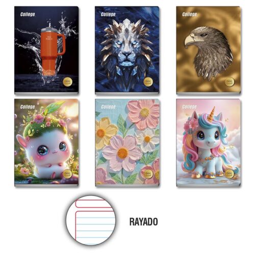 Cuaderno Deluxe 80H Rayado Lumen Gold College