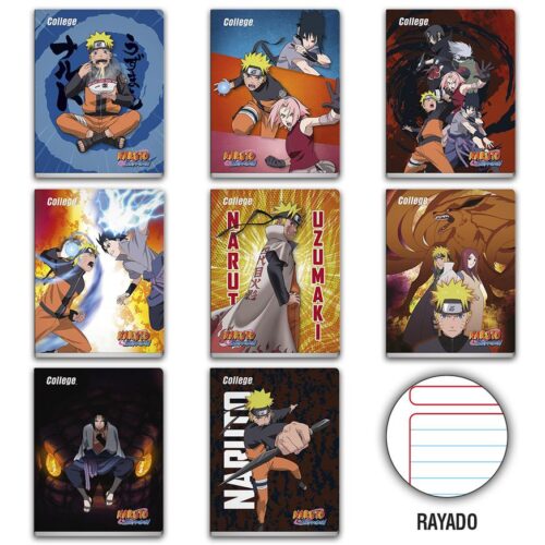 Cuaderno Deluxe 80H Rayado Naruto College
