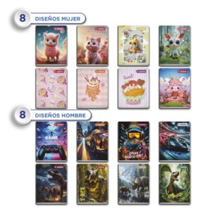 Cuaderno Deluxe A-4 80H Triple Raya Diseño Justus