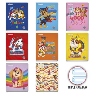 Cuaderno Deluxe A-4 80H Triple Raya Max Paw Patrol College