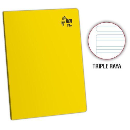Cuaderno Deluxe A-4 80H Triple Raya 70Gr Loro