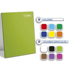Cuaderno Deluxe A-4 80H Triple Renglón Con Sombra Central 12 Colores Cjx50 Justus