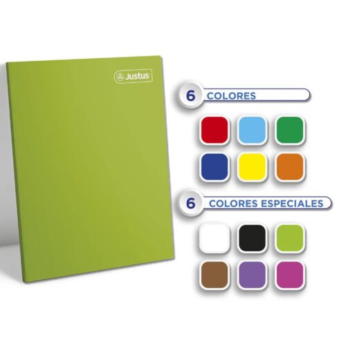 Cuaderno Deluxe A-4 80H Triple Renglón Con Sombra Central 12 Colores Cjx50 Justus