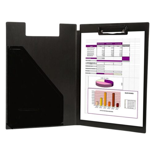 Folder Vinifan A4 Negro Con Clip