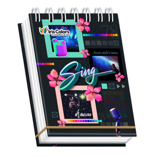 Libreta Anill. Superior 125H Cuadriculado Mujer Tapa Dura Iris Colors