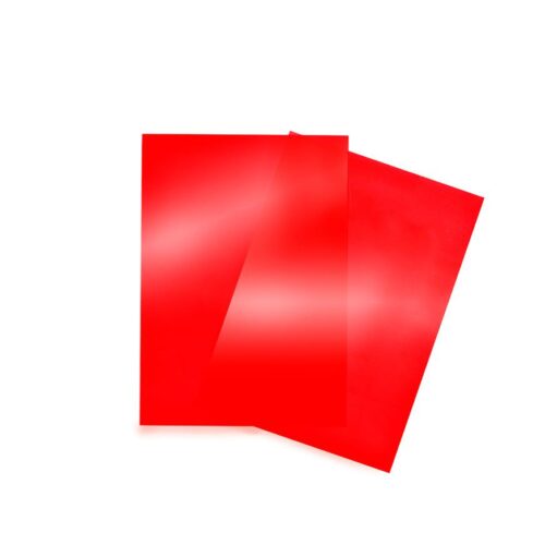 Mica Plastificada Transparente A4 Rojo Millenium
