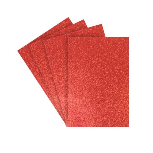 Microporoso Escarchado A4 Rojo X 10 Und