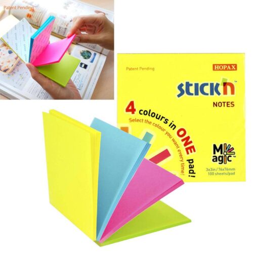 Notas Adhesivas Stick'N 3X3″ 4 Colores Mágico Neón X100