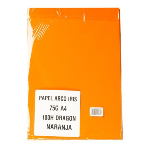 Papel Arco Iris A4 75/70 G Naranja X 100 Hojas