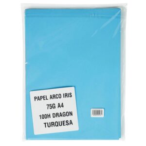 Papel Arco Iris A4 75/70 G Turquesa X 100 Hojas Papel Arco Iris A4 75/70 G Turquesa X 100 Hojas
