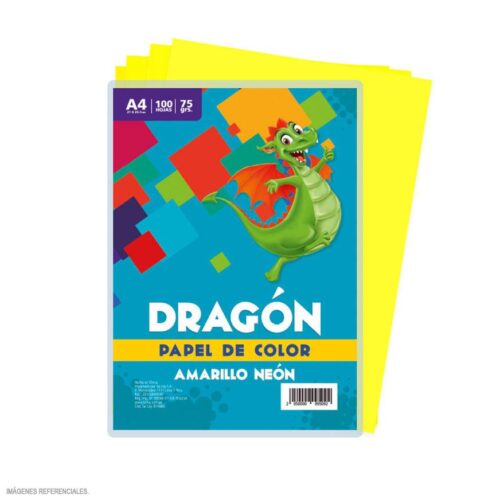 Papel Arco Iris A4 75/70 G Amarillo Fosforescente X 100 Hojas