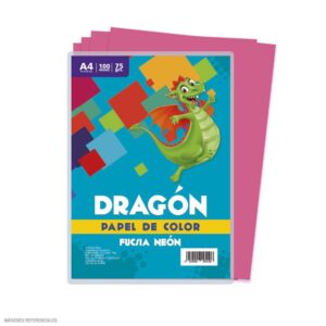 Papel Arco Iris A4 70/75 G Fucsia Fosforescente X 100 Hojas