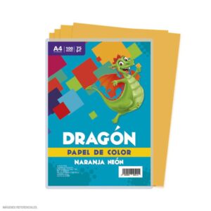 Papel Arco Iris A4 75/70 G Naranja Fosforescente X 100 Hojas