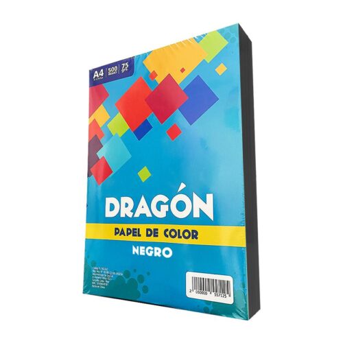 Papel Arco Iris Negro 75 Gr A4 X 500 Hojas