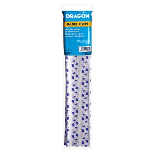 Papel Crepé Decorado Futbol Azul Paquete X 10 Und