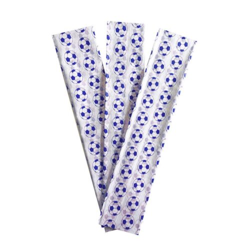 Papel Crepé Decorado Futbol Azul Paquete X 10 Und