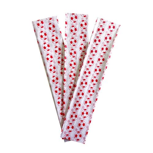 Papel Crepé Decorado Futbol Rojo Paquete X 10 Und