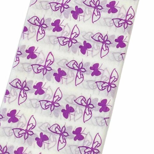 Papel Crepé Decorado Mariposas Moradas Paquete X 10 Und