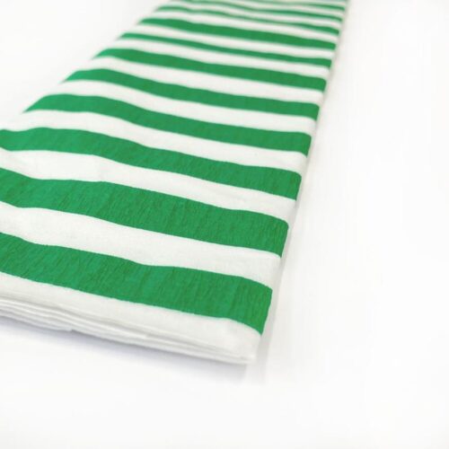 Papel Crepé Decorado Rayas Verdes Paquete X 10 Und