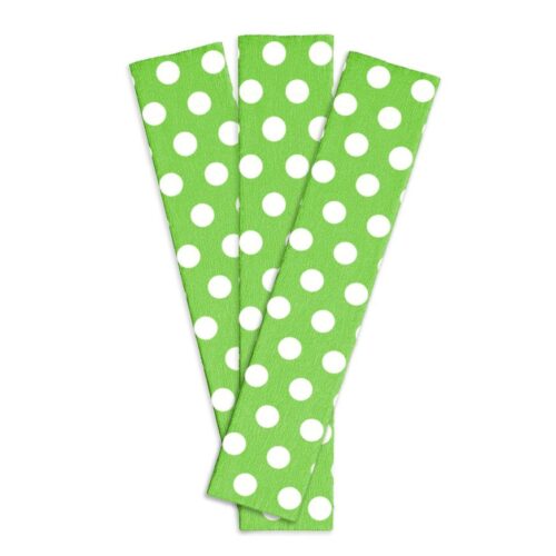 Papel Crepé Decorado Verde Con Lunares Blancos Paquete X 10 Und