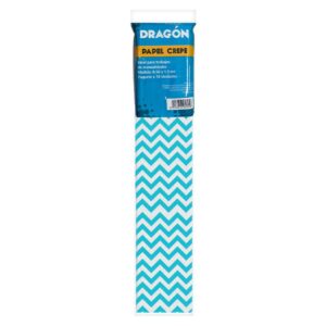 Papel Crepé Decorado Zigzag Celeste Paquete X 10 Und