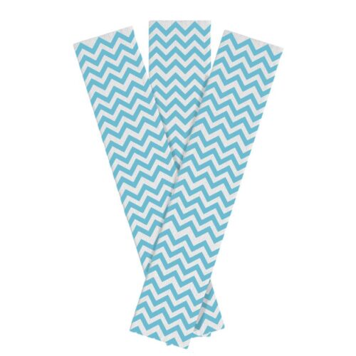Papel Crepé Decorado Zigzag Celeste Paquete X 10 Und