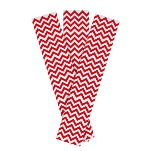 Papel Crepé Decorado Zigzag Rojo Paquete X 10 Und
