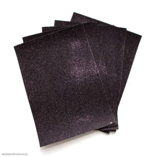 Papel Escarchado A4 280 G Negro Paquete X 6 Und