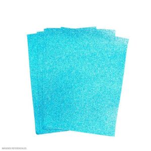 Papel Escarchado A4 280 G Turquesa Paquete X 6 Und