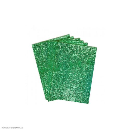 Papel Escarchado A4 280 G Verde Paquete X 6 Und