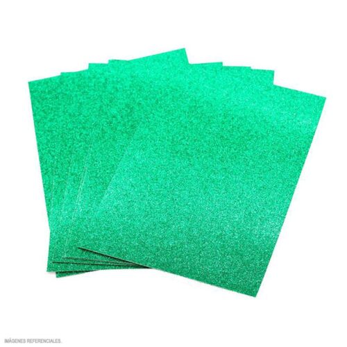 Papel Escarchado A4 280 G Verde Paquete X 6 Und