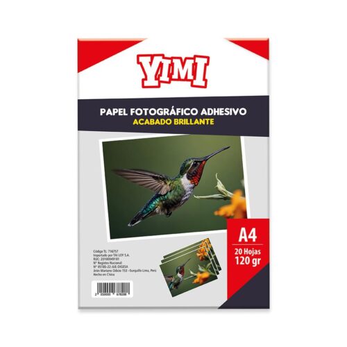 Papel Fotográfico Yimi Adh A4 20H 120G Brillante