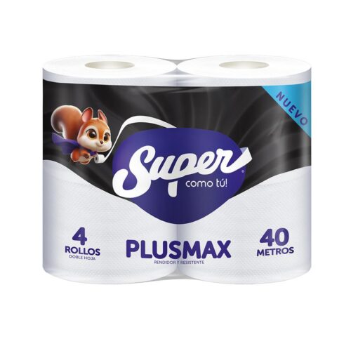 Papel Higiénico Super Doble Hoja Morado 42 M Paquete X 4