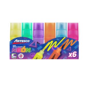 Plumon Mini Resaltador Grip Artesco X6 Neon
