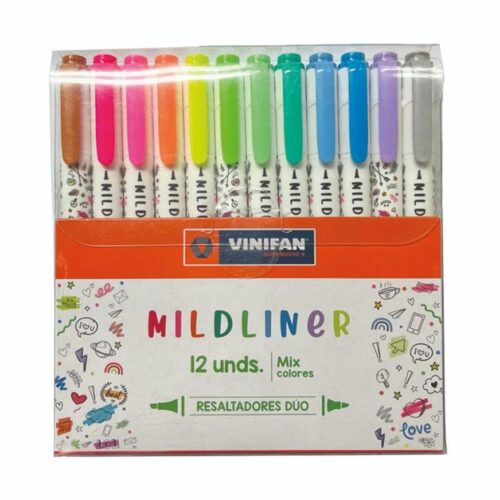 Plumón Resaltador Vinifan Mildliner X 12 Colores Mixtos