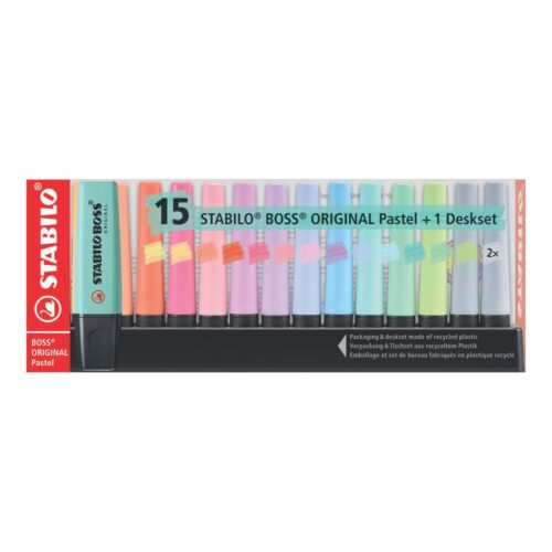 Resaltador Stabilo Boss Pastel X 15 Und Resaltador Stabilo Boss Pastel X 15 Und