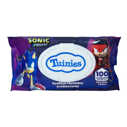 Toallitas Húmedas Tuinies Sonic Prime X 100 Und Con Tapa