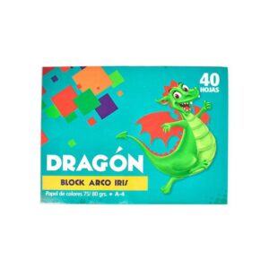 Block Arco Iris Dragon A4 Papel De Colores 40 Hojas