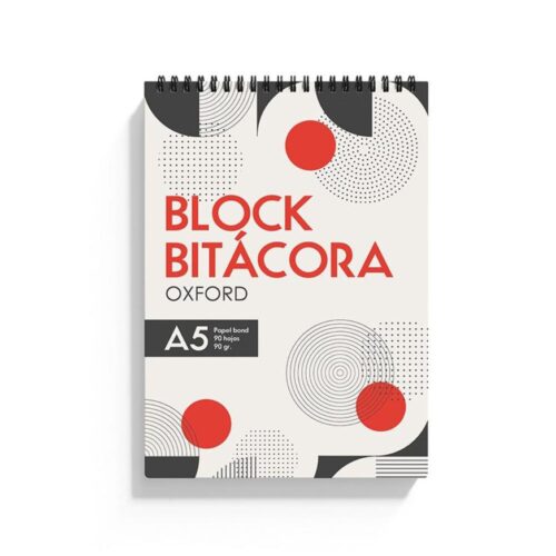Block Bitácora Anillado Oxford A5 90 Hojas