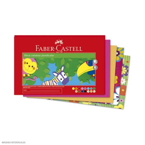 Block Cartulina Plastificada Faber Castell 12 Colores