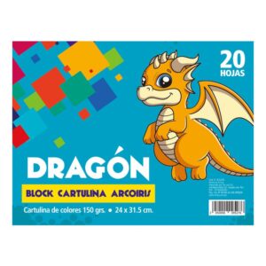 Block Cartulina Arco Iris Dragon 24 X 31.5 Cm 20 Hojas