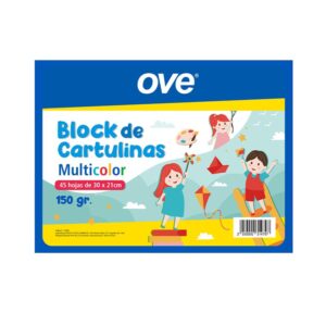 Block Cartulina Multicolor Ove 30 X 21 Cm 45 Hojas