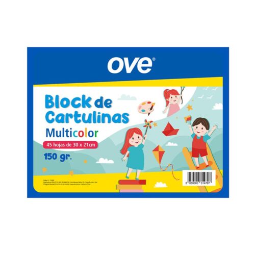 Block Cartulina Multicolor Ove 30 X 21 Cm 45 Hojas