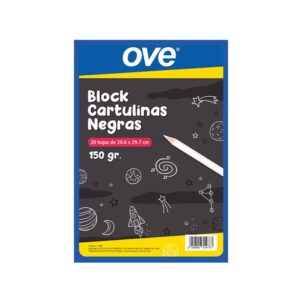 Block Cartulina Negra Ove 20.6 X 29.7 Cm 20 Hojas