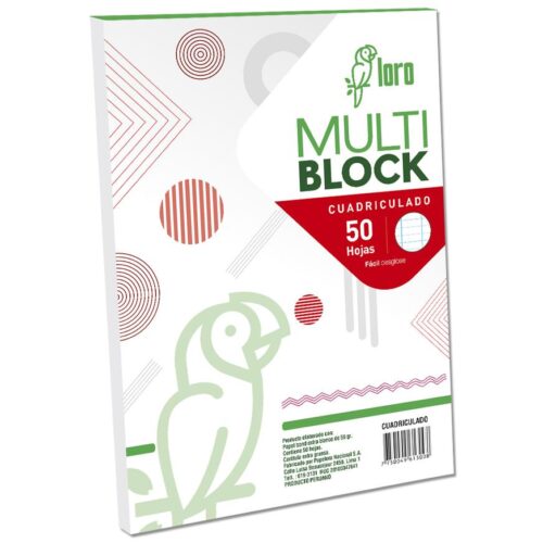 Block Cuadriculado Loro A4 50 Hojas Block Cuadriculado Loro A4 50 Hojas